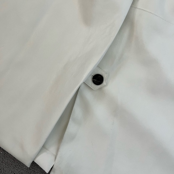 Fashion Nova White Faux Leather Martinis In The City Trench Coat - Picture 8 of 13